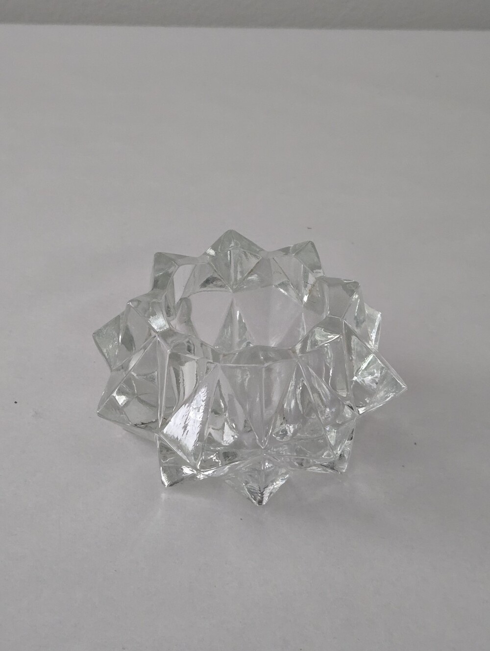 VTG Indiana Glass Starburst Crystal Glass Votive Candle Holder